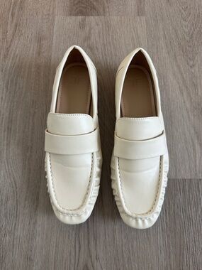 JustFab Cream Penny Loafers